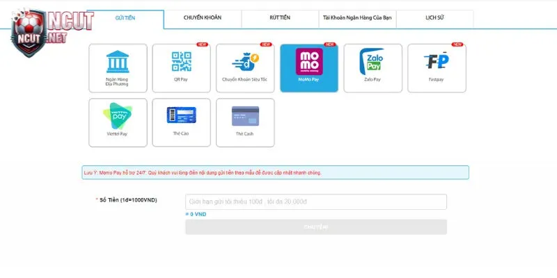 Lưu ý quan trọng khi thực hiện giao dịch nạp và rút tiền tại Fun88